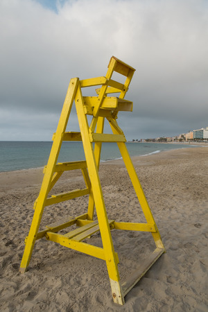 Lifeguard seat on La Vila beach, Costa  Blanca,  Spainの写真素材