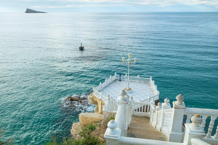 Benidorm landmark viewpoints with its island in the backgroundの写真素材