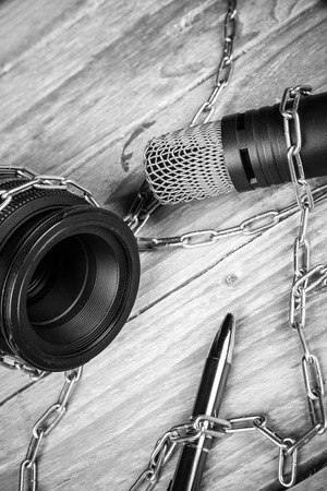 Threats against freedom of press, a conceptの写真素材