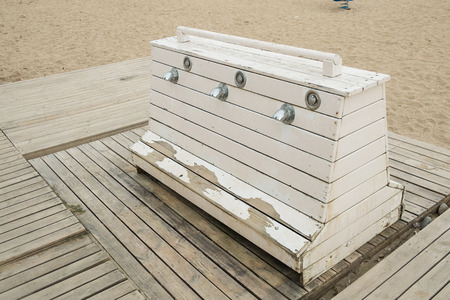 Footwash shower on a beach resortの写真素材