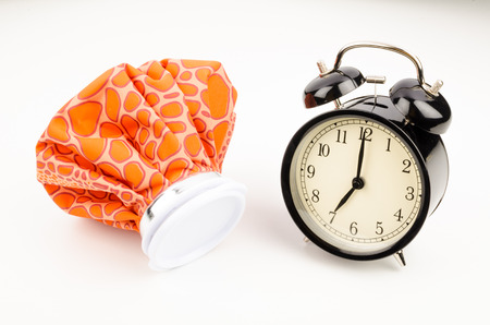 Waking up to a hangover, a conceptual shotの写真素材
