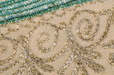 Detail take of beautiful handmade embroidery