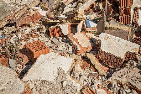 Full frame take of demolition rubble