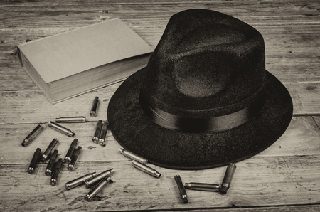 A conceptual still life standing for  the crime and mystery novel genreの写真素材