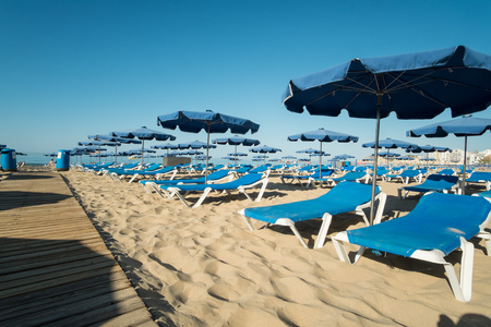 Sunny Benidorm beach resort,  Costa Blanca, Spainの写真素材