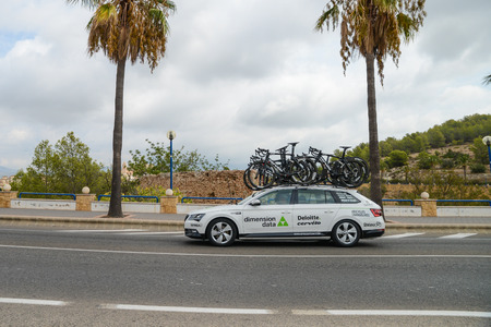 LA NUCIA, SPAIN - SEPTEMBER 10, 2016: Support  car of the Dimension Data Team on stage 20 of La Vueltaのeditorial素材