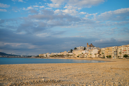 Sunny early morning on Spanish  Mediterranean resort town of Altea, Costa Blancaの写真素材