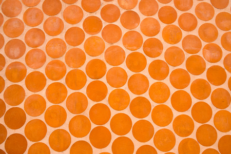 Full frame take of a patern of circular clay tilesの写真素材