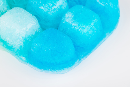 Colorful ice cubes ready to prepare a creative and fancy cocktailの写真素材