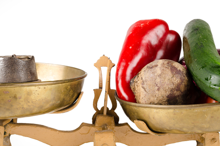 Nutrition balance, a conceptual shot on healthy eating habitsの写真素材