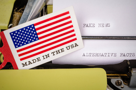 issues with media, a conceptual shot about press freedom in the USAの写真素材