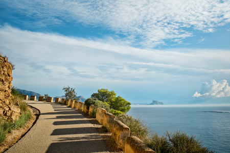 Scenic road  with views over Altea bay, Costa Blanca, Spainの写真素材