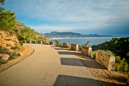 Scenic road  with views over Altea bay, Costa Blanca, Spainの写真素材