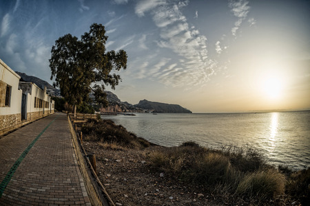 Early morning scenics on Altea bay, Costa Blanca, Alicante, Spain. の写真素材