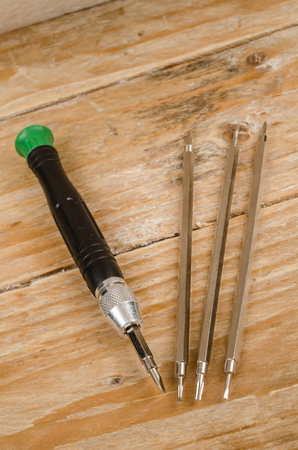 Small precision screwdrivers as used to repair watches and clocksの写真素材