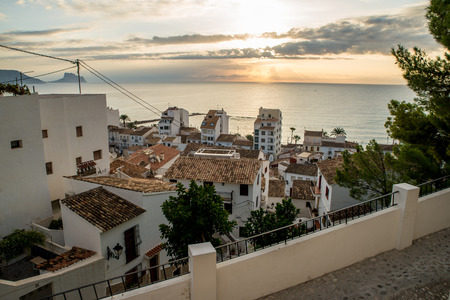 Altea old town as seen from its hilltopのeditorial素材