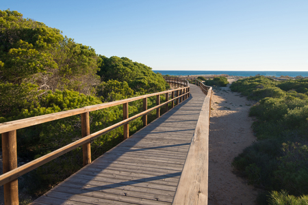 Footbridge down to the beach, Costa Blanca, spainの写真素材