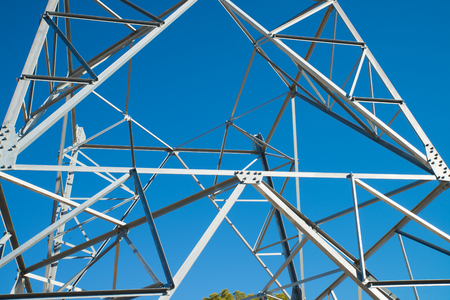 Detail take of the structure of an electricity pylonの写真素材