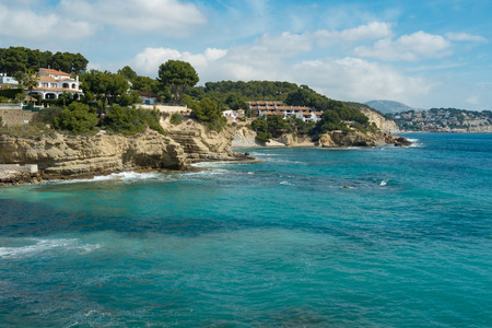 Scenic Benisa coastline with its many small bays and beaches, Costa Blanca, Spainの写真素材