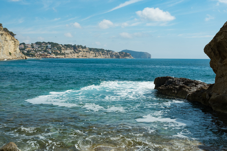 Scenic Benisa coastline with its many small bays and beaches, Costa Blanca, Spainの写真素材