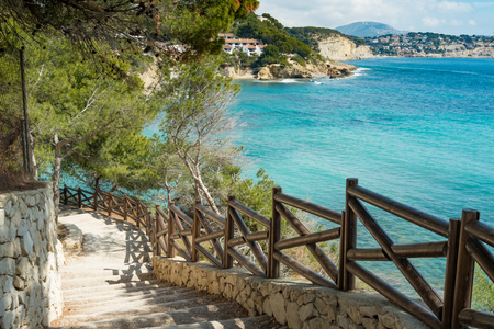Scenic footpath alowing for exensive walking on Benisa coast, Costa Blanca, Spainの写真素材