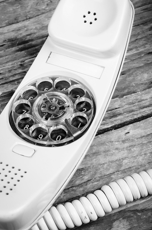 Old phone with its dial incorporated in the handsetの写真素材