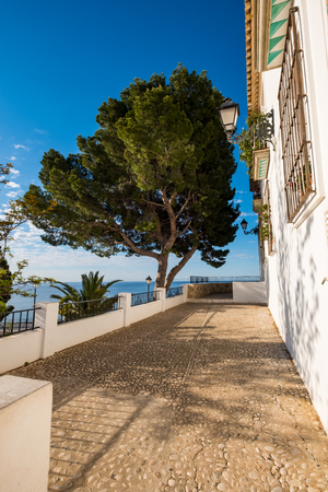 Altea bay as seen from its  whitewashed old townの写真素材