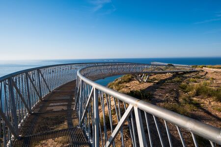 Scenic viewpoint over the Mediterranean from Santa Pola lighthouseの写真素材