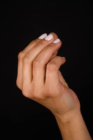 Female hand with emotional gesturesの写真素材