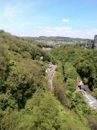 Photograph from inside the cable cars at Matlock Bath Derbyshire.