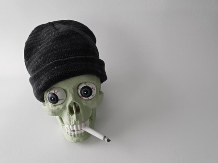 smoking skull - smoking skullの写真素材
