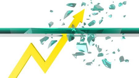 business graph on white background 3D renderingの写真素材