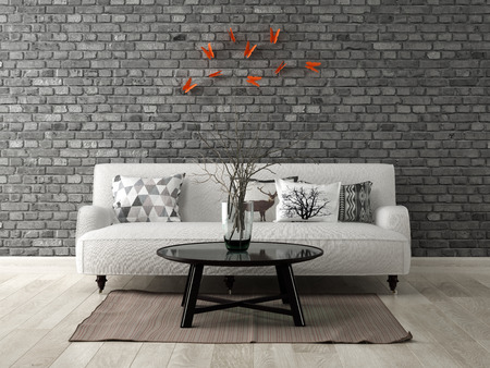 Part of modern interior design 3 D rendering