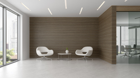 Interior of reception and meeting room 3 D illustration