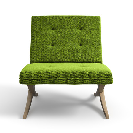 Armchair isolated white background 3D renderingの写真素材