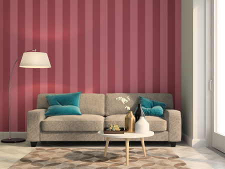 Interior of modern design room 3D illustrationの写真素材