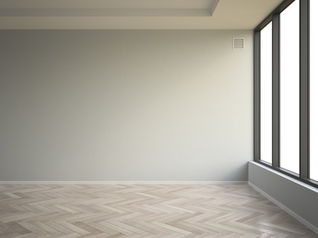 Interior of empty room 3D renderingの写真素材