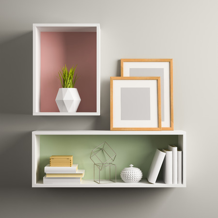 Part of terior with shelf 3D illustrationの写真素材