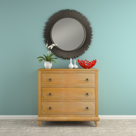 Part of  interior with stylish commode 3D renderingの写真素材