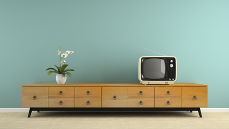 Part of  interior with stylish retro consol 3D renderingの写真素材