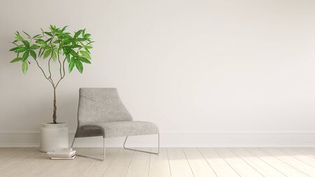 Interior of modern living room 3D rendering