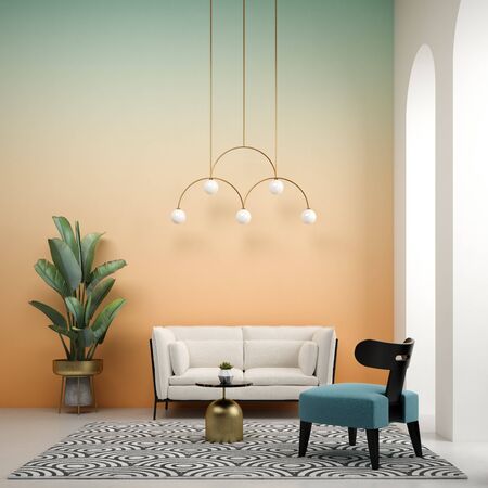 conceptual interior room 3d illustration