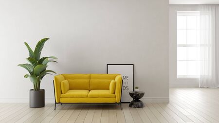 Interior of modern living room 3D rendering