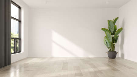 Interior of empty modern living room 3 D rendering