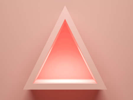 Concept empty illuminated showcase shelf 3D renderingの写真素材