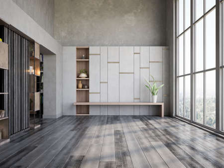 Empty interior room 3d illustration