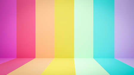 Colorful rainbow pastel background 3D renderingの写真素材