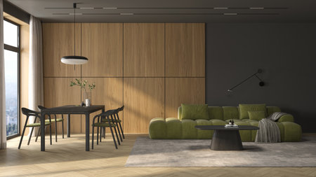 Modern style conceptual interior room 3d illustrationの写真素材
