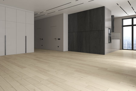 Modern style conceptual interior empty room 3d illustrationの写真素材