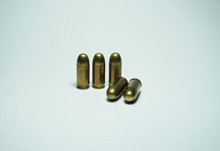 11mm bullets isolated on the white background